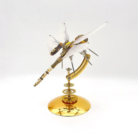 mechanical punk large dragonfly 3d diy insects model metal assembly toy creative ornament (200pcs)