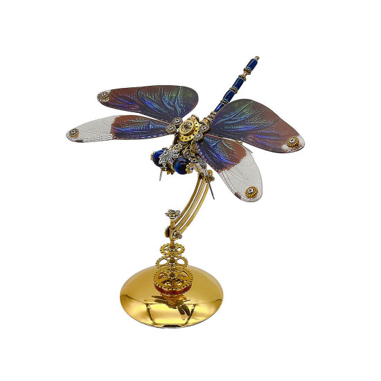 mechanical punk metallic dragonfly 3d diy insects model metal assembly toy creative ornament (200pcs)