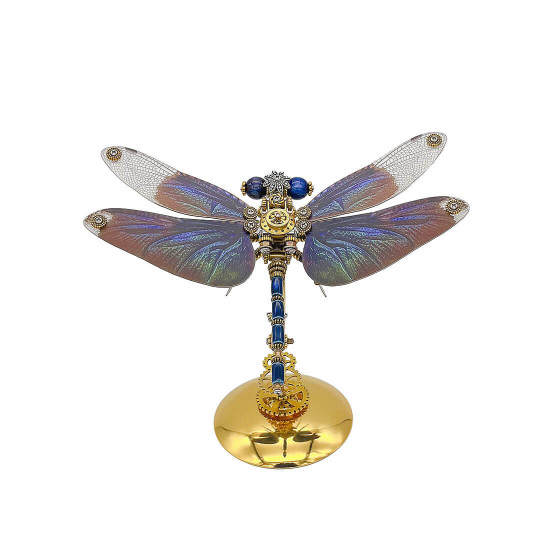 mechanical punk metallic dragonfly 3d diy insects model metal assembly toy creative ornament (200pcs)