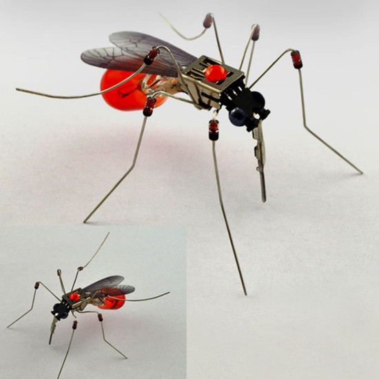diy assembly puzzle figures handmade mosquito insect model kit with voice control base