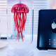 mechanical rhythm red capsule jellyfish kinetic metal model with glass cover