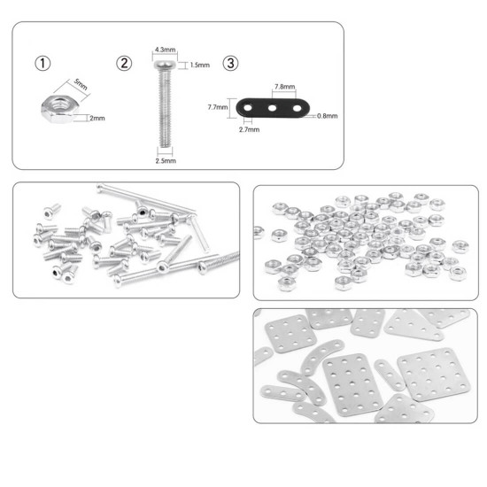 metal model assembly electric trailer tractor 3d diy rc metal vehicle creative ornament kit (2100pcs)