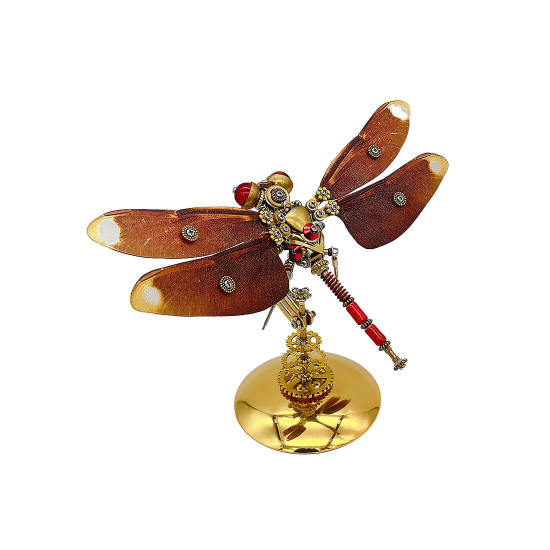 metal assembly veined dragonfly model 3d diy punk insect assembly model creative ornament (200+pcs)