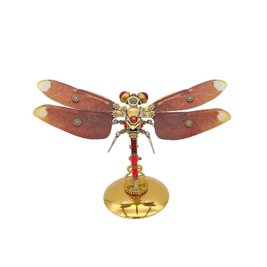 metal assembly veined dragonfly model 3d diy punk insect assembly model creative ornament (200+pcs)