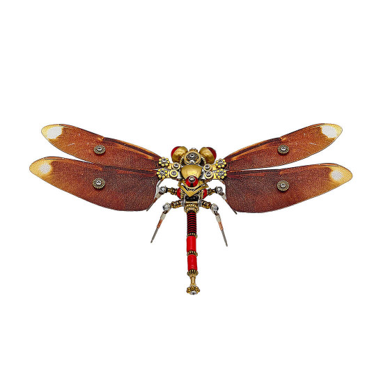 metal assembly veined dragonfly model 3d diy punk insect assembly model creative ornament (200+pcs)