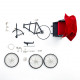 metal diy bicycle simulated retro rickshaw bike model - fs-0060 black + red