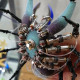 metal haplopelma lividum spider 3d steampunk bug sculpture model kits with light