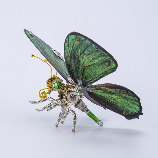 metallic green steampunk butterfly  chrysozephyrus metal model kits