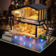 miniature house illuminated pool