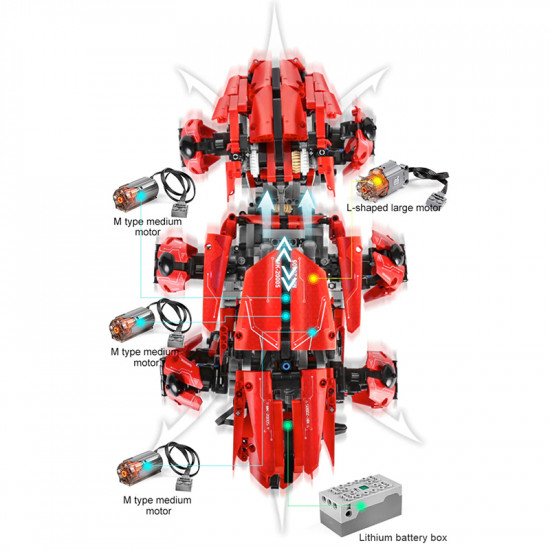 remote controlled battle hexapod 1607pcs