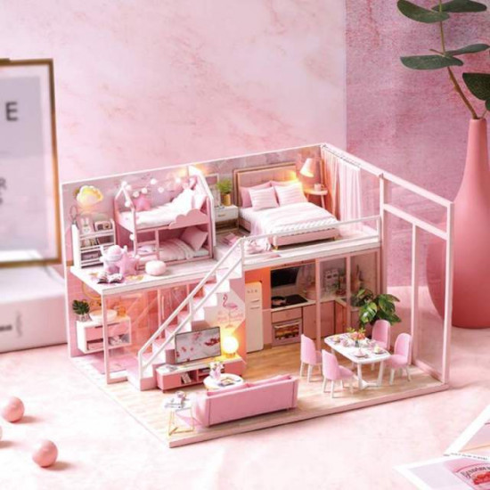 pink miniature house
