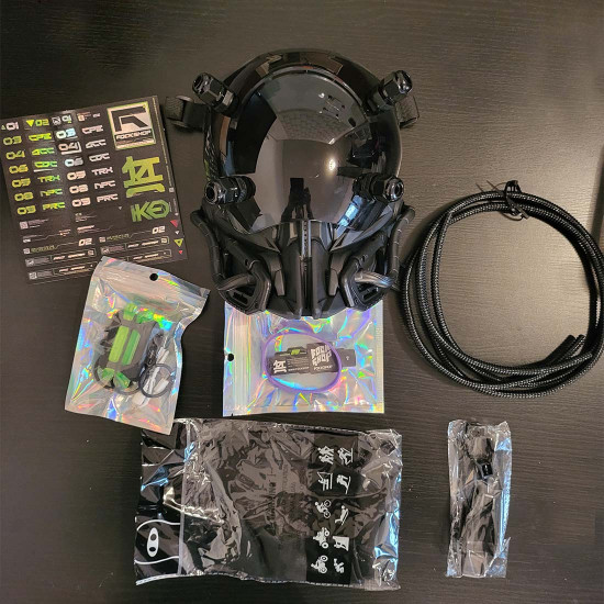 punk full face mask futuristic helmet mask light cosplay costume