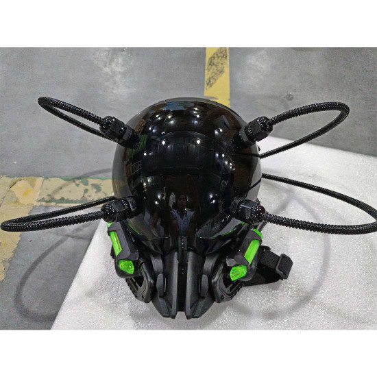 punk full face mask futuristic helmet mask light cosplay costume