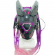 punk girl futuristic helmet mask with purple red wigs