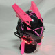 punk helmet with horns gothic cyber girl cosplay futuristic mask