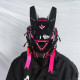 punk helmet with horns gothic cyber girl cosplay futuristic mask