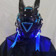 punk helmet with horns gothic cyber girl cosplay futuristic mask