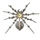 punk style 3d metal assembled spider wall clock model  for home decor