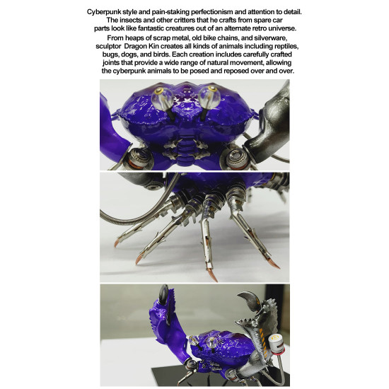 punk style 3d purple vampire crab model crafts collection for sale - finished version