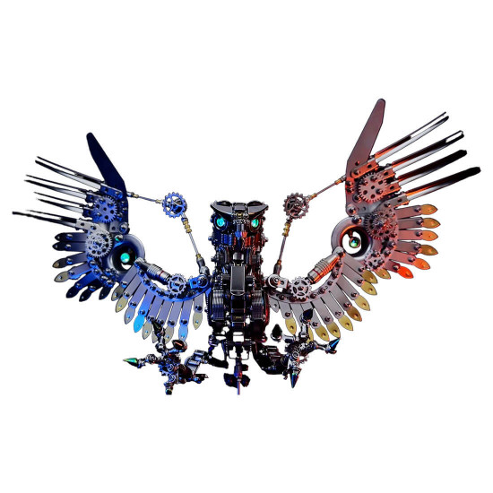 punk swooping gyrfalcon 3d diy metal model kits difficult puzzle 1800+pcs