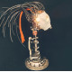 male head model with african hair braiding vintage 3d metal table lamp model for collection