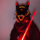 red led punk mask futuristic helmet cosplay costume props for men