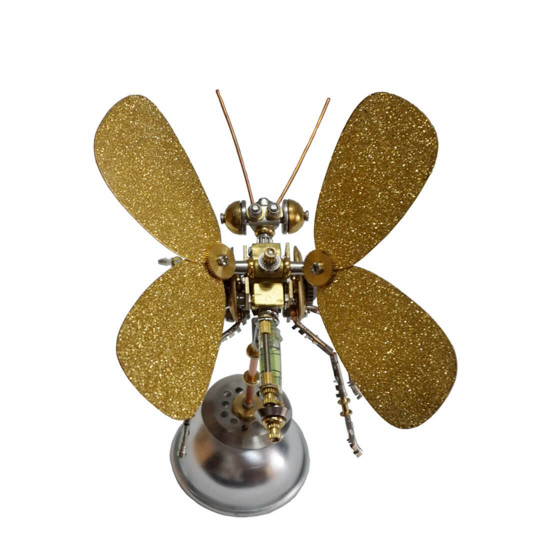 shinny gold butterfly 3d metal diy steampunk insect kits