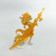 sitting ginger cat with a samurai sword 3d metal model kits