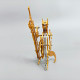 sitting ginger cat with a samurai sword 3d metal model kits