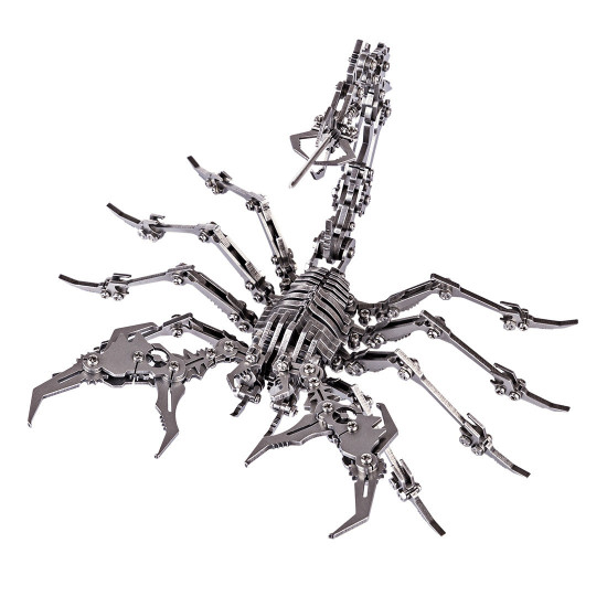 stainless steel scorpion spider elk horse pterosaur puzzle model kit with christmas packing