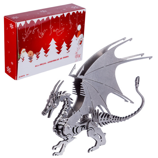 stainless steel scorpion spider elk horse pterosaur puzzle model kit with christmas packing