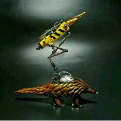 steampunk 3d metal pangolin animals model assembled crafts collection