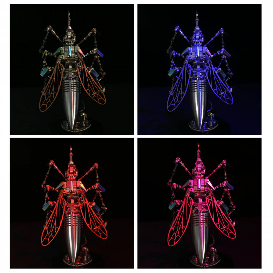 steampunk big mosquito insect model kit metal art insect statue-blood007
