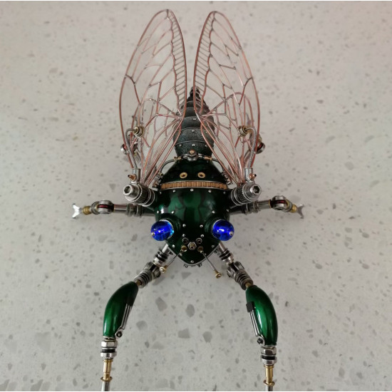 steampunk green leafhopper cicada bug 3d metal  assembly model kitspuzzle crafts collection