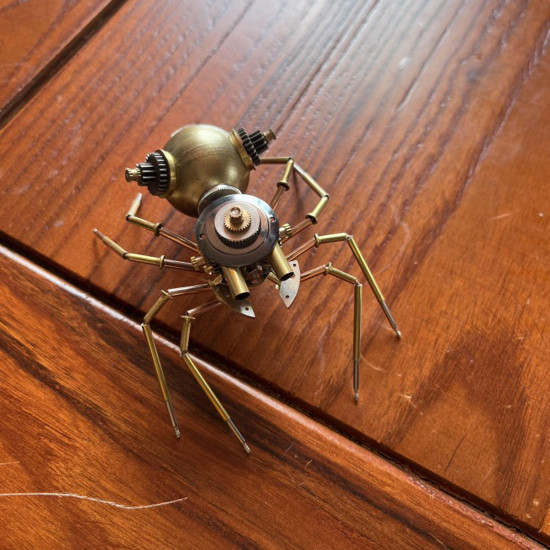 steampunk green spider metal craft model