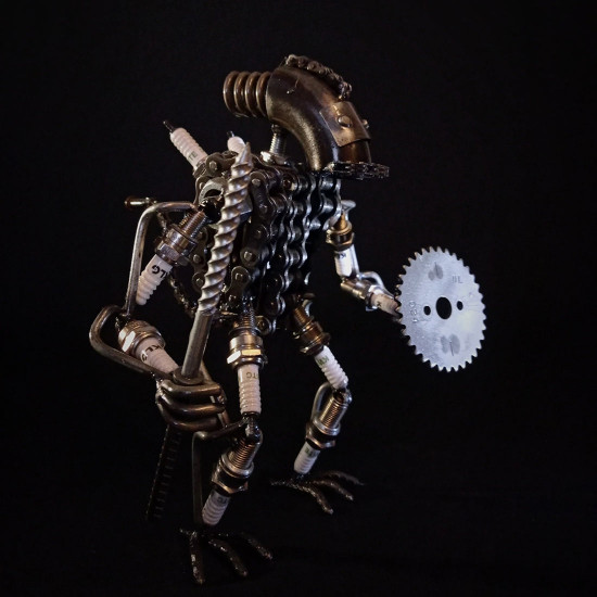 steampunk industrial style 3d metal spark plug monster solider models model