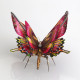 steampunk purple red swallowtail butterfly model kit with flower base