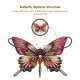 steampunk purple red swallowtail butterfly model kit with flower base