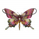 steampunk purple red swallowtail butterfly model kit with flower base