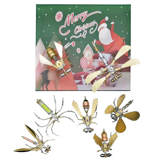 steampunk small insects 3d diy christmas metal model kits (295pcs+7pcs/set)