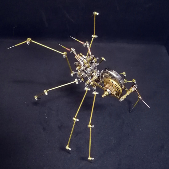 steampunk spider with antique watch western art metal model kits