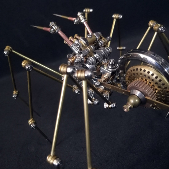 steampunk spider with antique watch western art metal model kits