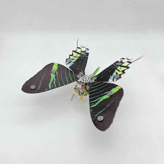 steampunk swallowtail butterfly 3d metal puzzle kits with circuit board frame